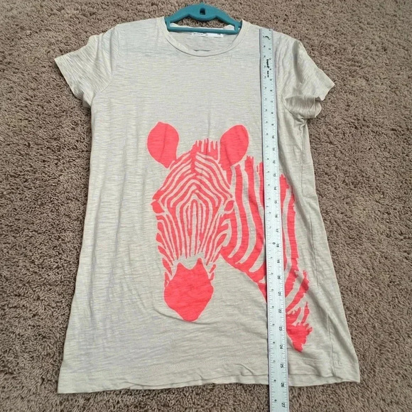 J. Crew zebra print tee shirt medium beige pink cotton short sleeve - Picture 11 of 12